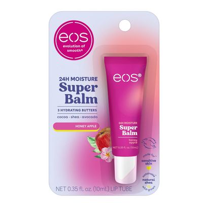 ((1)) * eos 24H Moisture Super Balm - Honey Apple, Day or Night Lip Treatment, Made for Sensitive Skin, Lip Balms &amp; Moisturizers, 0.35 fl oz