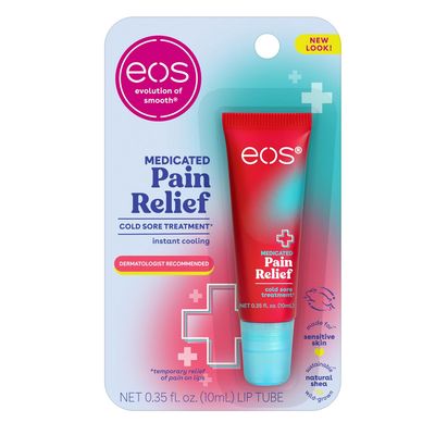 eos 24H Medicated Lip Balm - The Fixer | Lip Care to Repair and Protect Chapped and Dry Lips | Instant Cooling and Pain Relief with Natural Ingredients | 0.35 oz