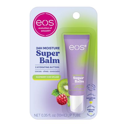((1)) * eos 24H Moisture Super Balm - Raspberry Kiwi Splash, Day or Night Lip Treatment, Made for Sensitive Skin, Lip Balms &amp; Moisturizers, 0.35 fl oz