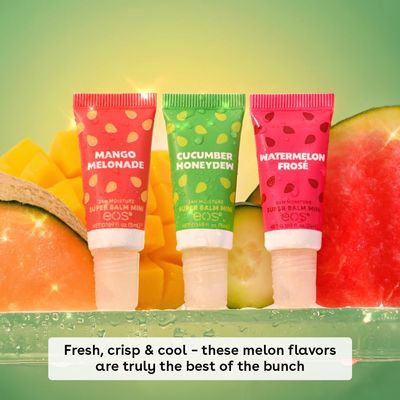 ((1)) * eos 24H Moisture Super Balm Minis- Melon Magic, Limited-Edition Lip Mask, Variety Pack, 0.169 fl oz, 3-Pack - LIMITED EDITION