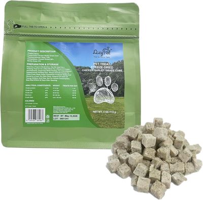 * Freeze Dried Raw Single Ingredient CAT GRASS Cat Treats, Solve Pet's Picky Eating Problem (Barley Grass) - CAT GRASS &amp; CHICKEN TREATS