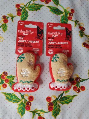 ( 1) Christmas RILEY &amp; REX Play Mitten Catnip Toy (Batting Cat Toy)
