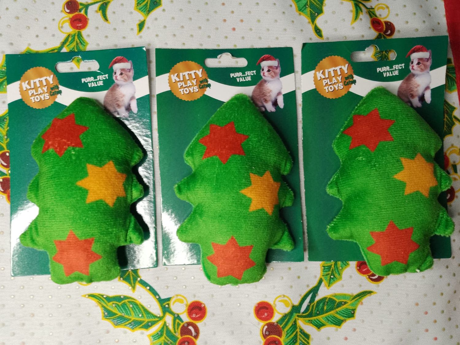 ( 1) Christmas Kitty Play Toys CHRISTMAS TREE With Catnip (Batting Cat Toy​ / Catnip Toy)