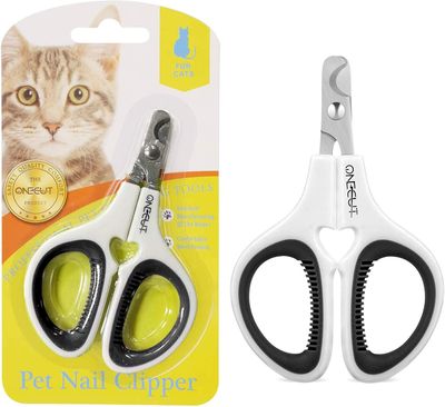 * OneCut Pet Nail Clippers, Update Version Cat &amp; Kitten Claw Nail Clippers for Trimming, Professional Pet Nail Clippers Best for a Cat, Puppy,Rabbit, Kitten &amp; Small Dog,Sharp &amp; Safe (Black)