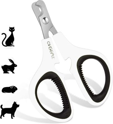 * OneCut Pet Nail Clippers, Update Version Cat &amp; Kitten Claw Nail Clippers for Trimming, Professional Pet Nail Clippers Best for a Cat, Puppy,Rabbit, Kitten &amp; Small Dog,Sharp &amp; Safe (Black)