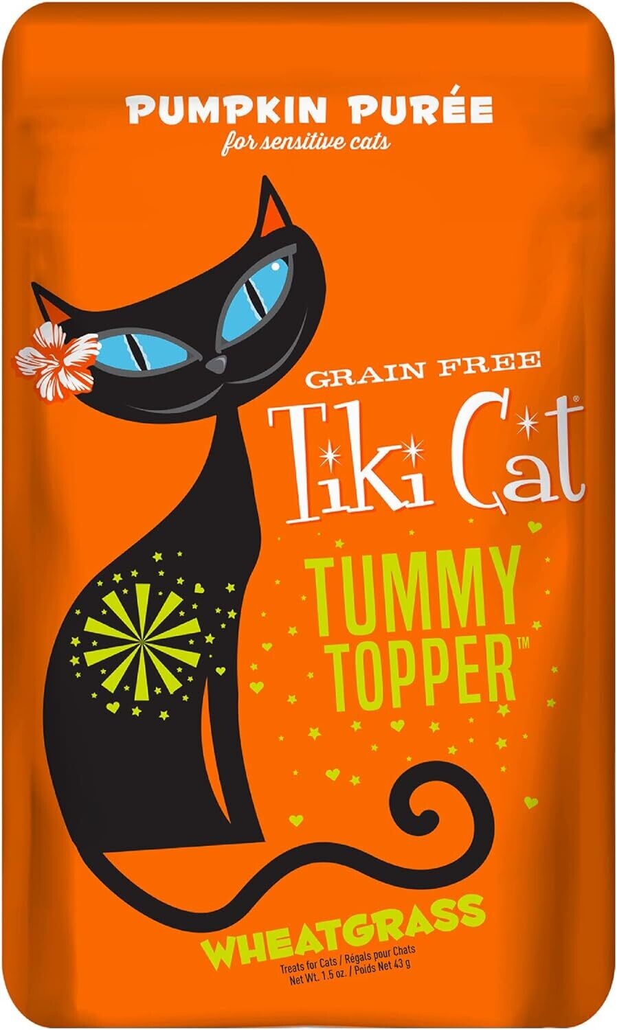 ( 1) Tiki Cat Functions Meal Topper, Pumpkin Puree Recipe, with WHEATGRASS for Easy Digestion, for Adult Cats, 1.5 oz. Pouch (1 POUCH) - SOLD SINGLE - Exp OCT.04.2026 (10.04.2026)