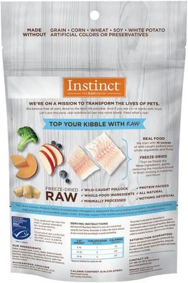 ( 1) Instinct Raw Boost Mixers Freeze Dried Cat Food Topper, Grain Free - Wild-Caught Pollock, 5 oz. Bag - Expiry: 07.30.2026 (JULY.30.2026)