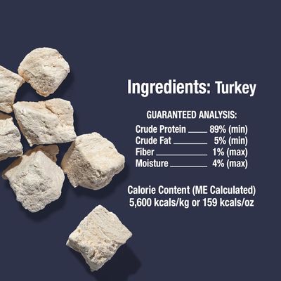Whole Life Cat Just One Turkey Freeze Dried Cat Treats - Human Grade High Protein Food, Healthy Training Snacks, Freeze Dried Turkey Food Toppers, USA Made Natural Treats - 1.2 oz (Pack of 1)