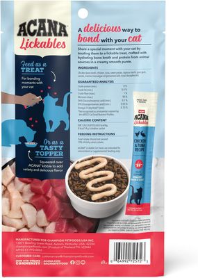ACANA™ Lickables Chicken &amp; Tuna Recipe, 2.5oz, 5 Count Pouch - (works out as $13.80 per tube)