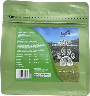 Freeze Dried Raw Single Ingredient CAT GRASS Cat Treats, Solve Pet's Picky Eating Problem (Barley Grass) - CAT GRASS &amp; CHICKEN TREATS