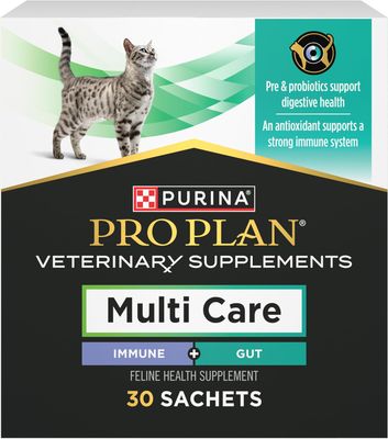 Purina Pro Plan Veterinary Cat Supplements Multi Care Feline Supplement – Digestive Probiotics for Cats – Immune Support Cat Supplement - 30 ct. Box (works out as $12 per packet) - Expiry: 12/2026