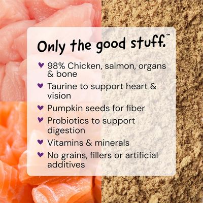 * Stella &amp; Chewy's Freeze-Dried Raw Cat &amp; Kitten Food Topper - Magical Dinner Dust - Premium Wild-Caught Salmon &amp; Cage-Free Chicken - Grain-Free, Protein-Rich - Perfect For Picky Eaters - 7 oz