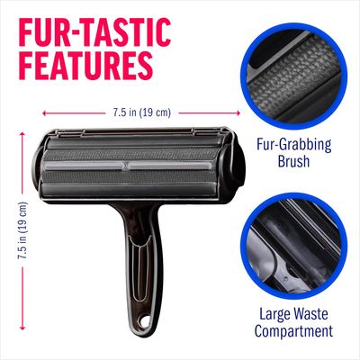 * ChomChom Roller Pet Hair Remover – Original Size Reusable Lint Roller for Cat &amp; Dog Hair on Furniture, Couch, Carpet, Car, Rugs &amp; Bedding – Portable, Eco-Friendly (Black)