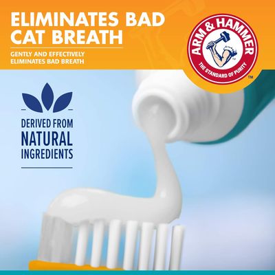 * Arm &amp; Hammer for Pets Dental Kit for Cats | Eliminates Bad Breath | 3 Piece Set Includes Cat Toothpaste, Cat Toothbrush &amp; Cat Fingerbrush in Tasty Tuna Flavor, 2.5 ounces; Flavor Name: Tuna