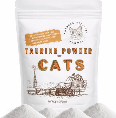 *Natures Vitality Farms Taurine for Cats - Taurine Powder for All Ages Including Kittens - 144+ Servings - 500mg Supplement - unscented (6oz); Brand: Natures Vitality Farms
