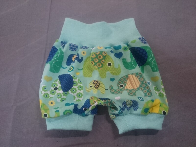 Ballon-Shorts Elefanten Aqua mint ab