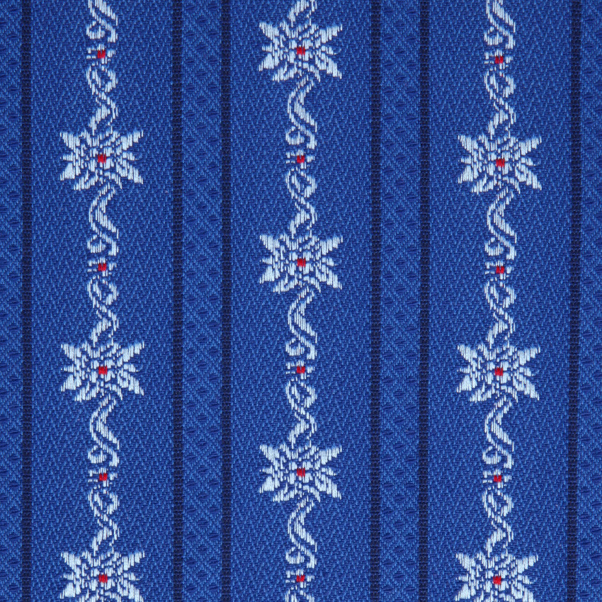 Rock aus original Edelweiss-Barchentstoff blau ab