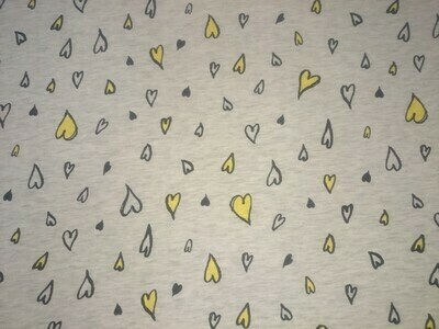 T-Shirt Herz gelb auf grau ab