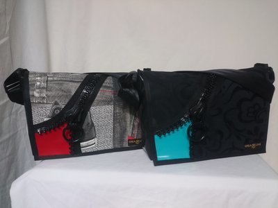 Tasche mit Dekor-Reissverschluss als Handtasche/Laptop/Wickeltasche in den Grössen mittel/gross/XL/XXL