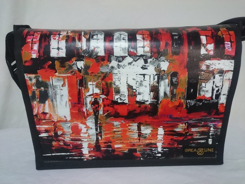 Handtasche Canvas "Streetview in Rain" gross