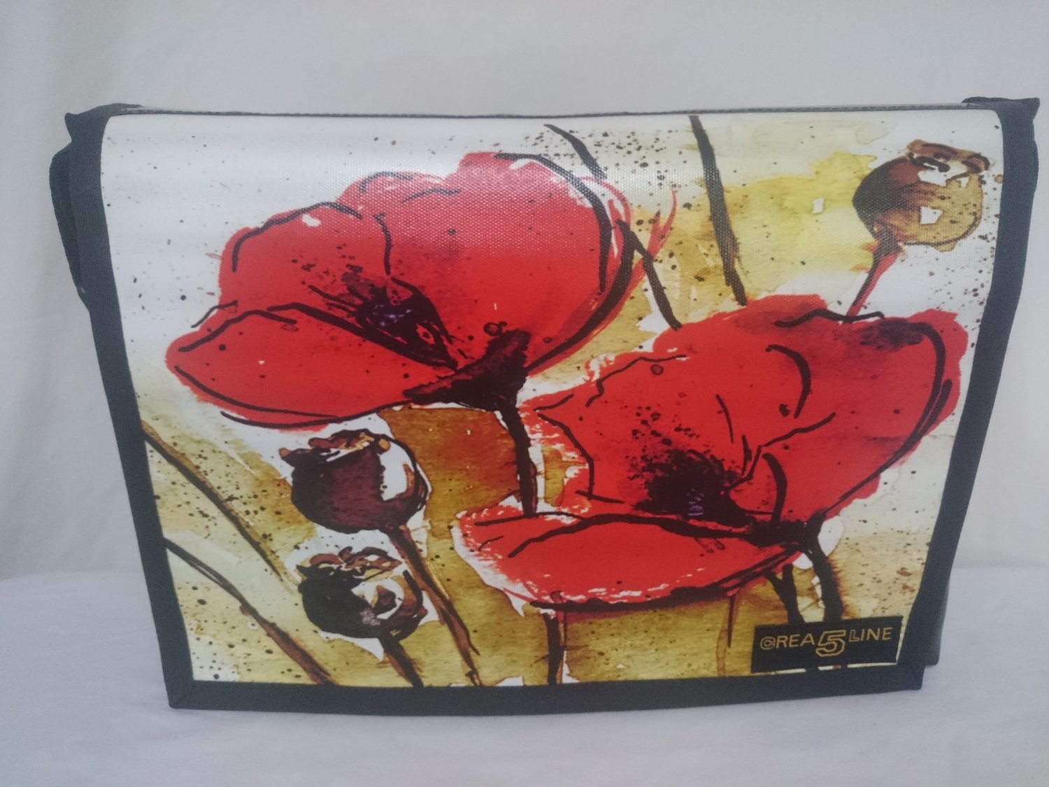 Handtasche Canvas "Mohnblume" mittel