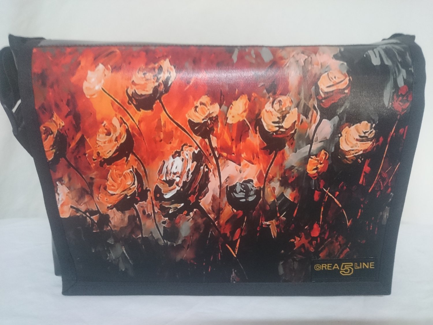 Handtasche Canvas "Roses" mittel