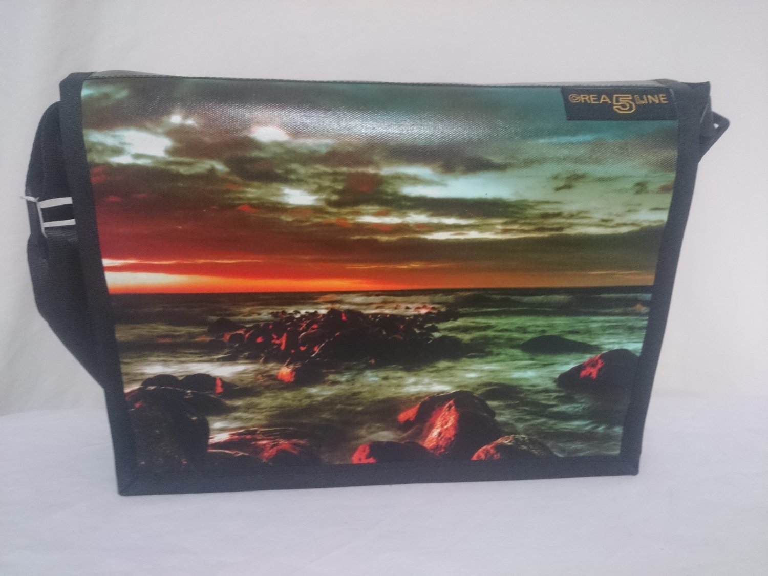 Handtasche Canvas "Skyline at the Sea" mittel