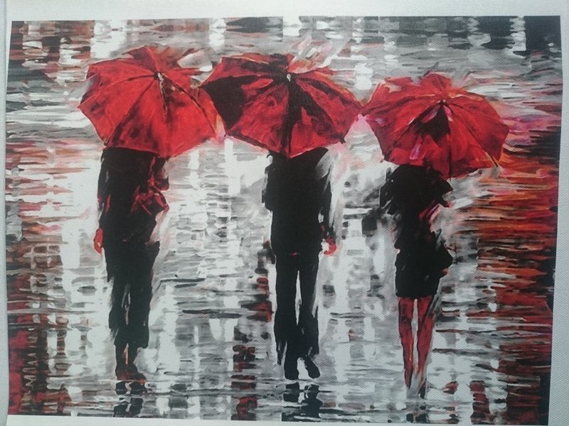 Handtasche Canvas "3 Women walking in the Rain" gross