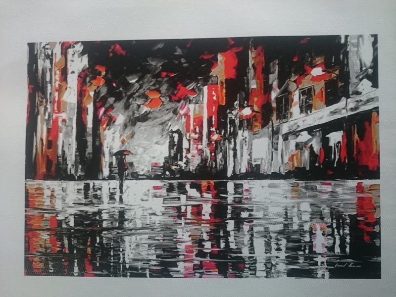 Handtasche Canvas "Another Streetview in Rain" mittel