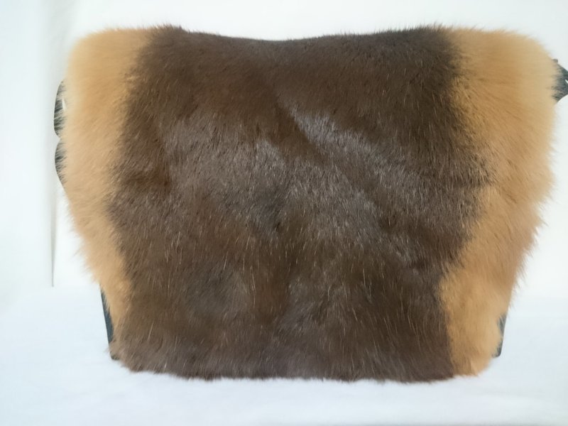 Handtasche mittel mit Hasenfell Loh braun/braun