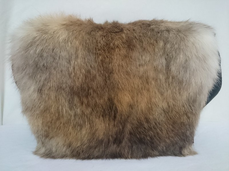 Handtasche mittel mit Hasenfell naturfarbig 2