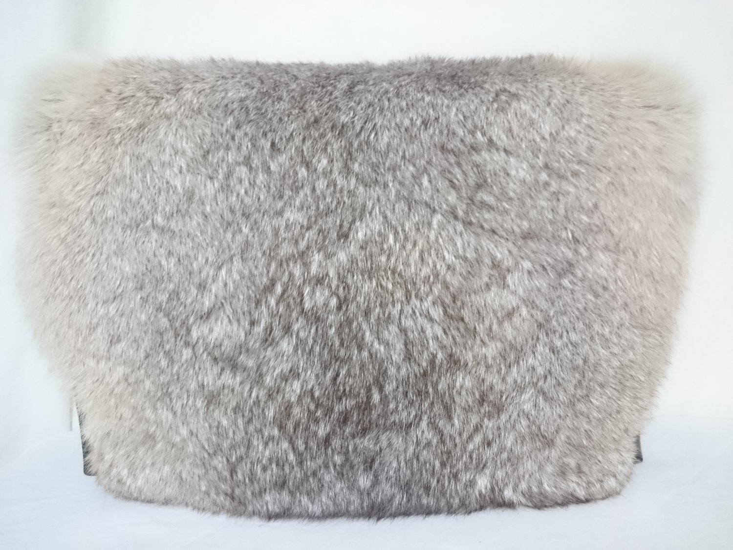 Handtasche gross mit Hasenfell "Snow silber"