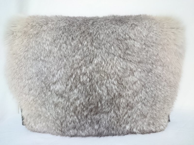 Handtasche gross mit Hasenfell "Snow silber"