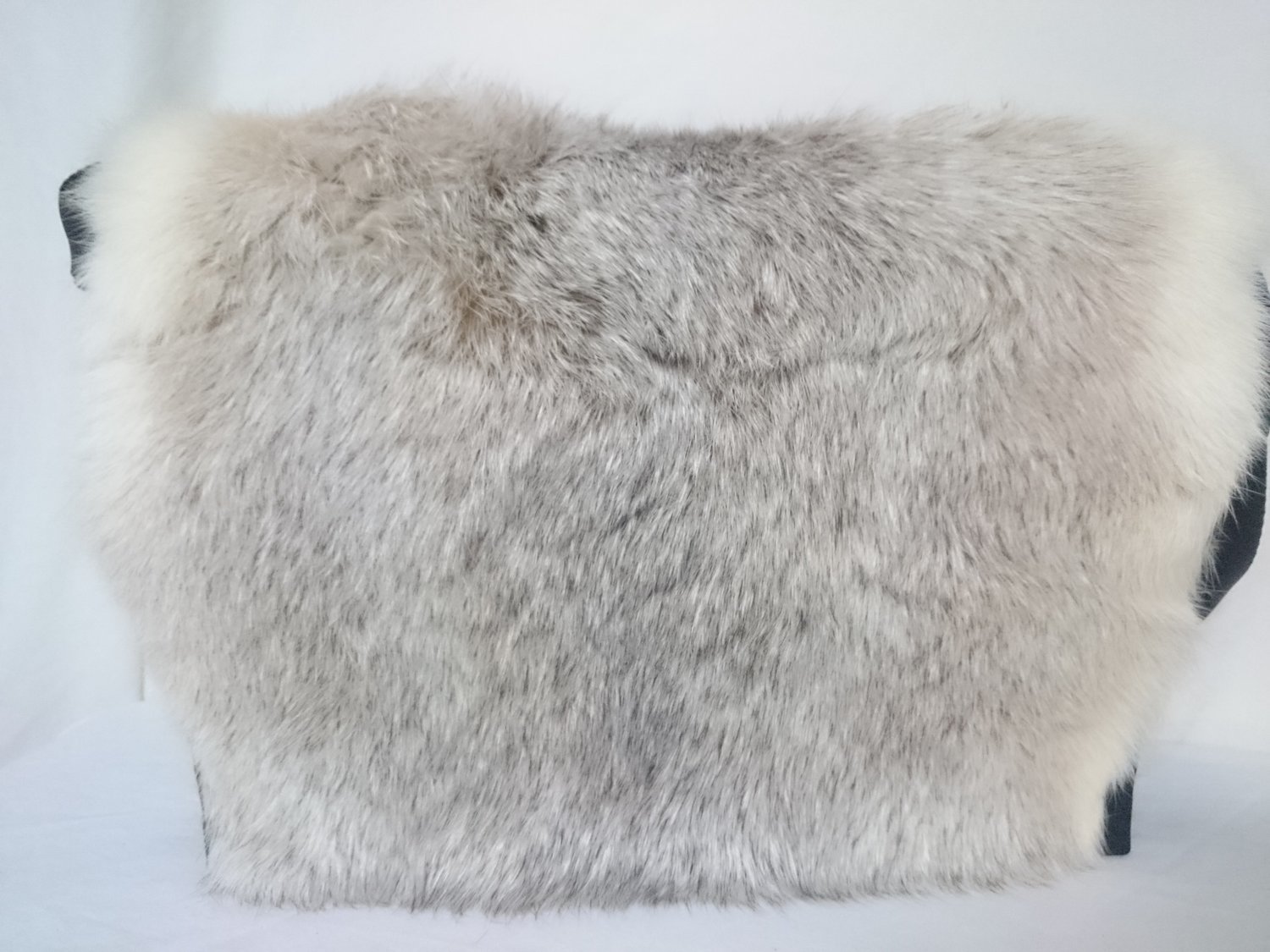 Handtasche gross mit Hasenfell "Snow braun"