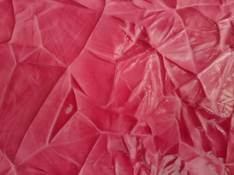 Handtasche mit Dekor - Reissverschluss "zerknittertes" Kunstleder pink ab