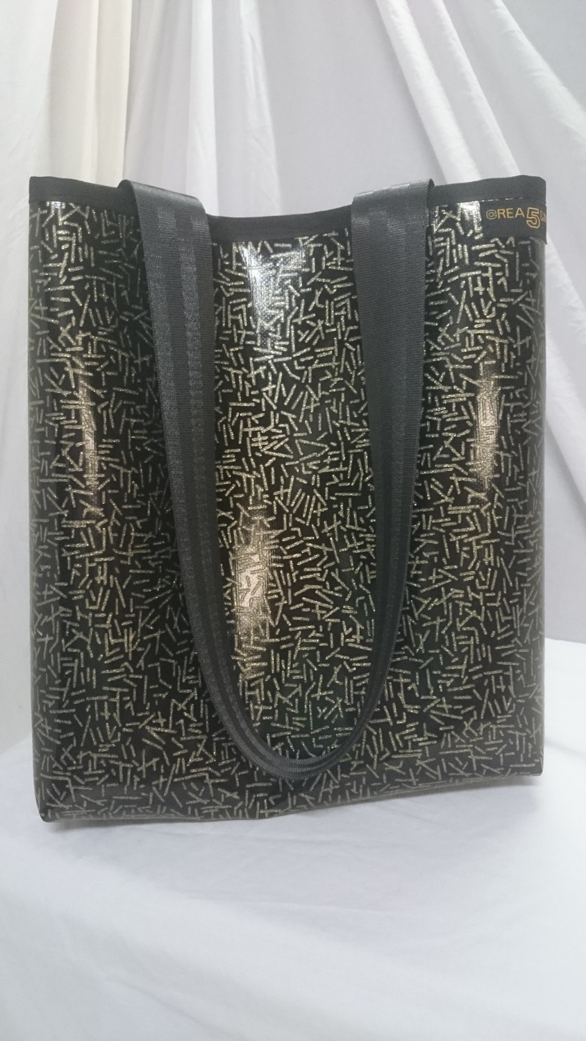Shoppingbag goldene Streifen ab