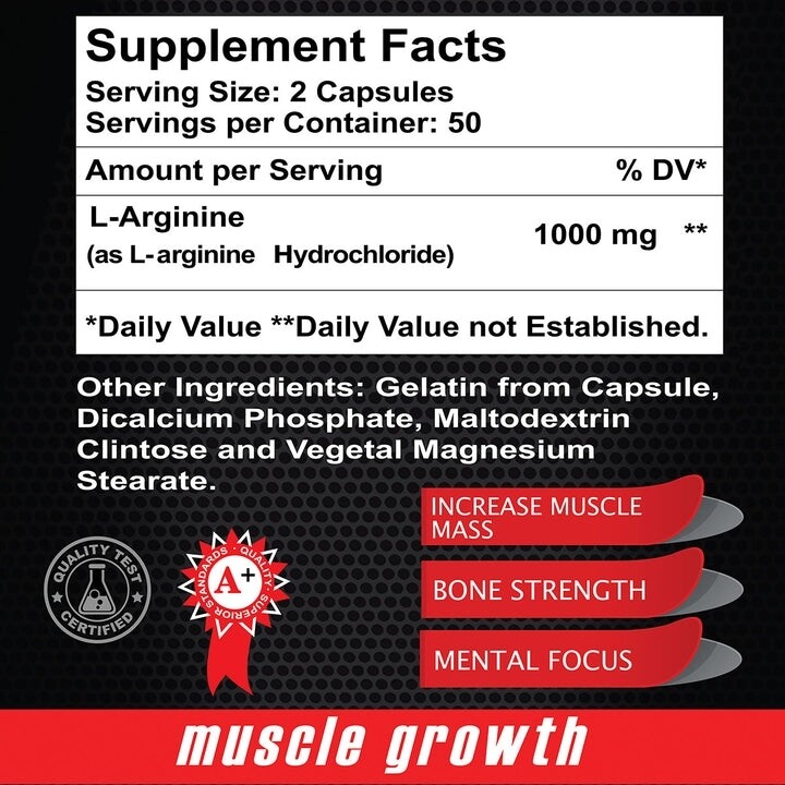 MAXIMUN© L- Arginine ~ 1000 Mg × 100 Cápsulas