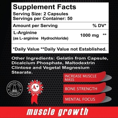 MAXIMUN© L- Arginine ~ 1000 Mg × 100 Cápsulas