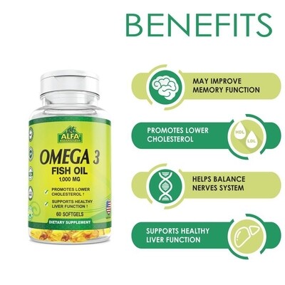 Omega 3 Alfa ~ 1.000 Mg × 60 Sofgels