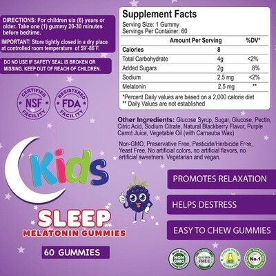 Melatonina Kids ~ 2.5 Mg × 60 Gums