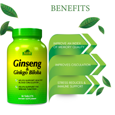Ginseng &amp; Ginkgo Biloba × 90 Tablets