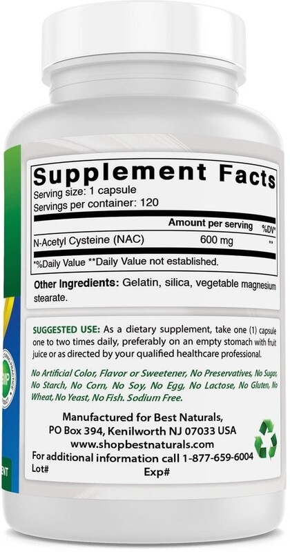 NAC ~ 600 MG × 120 Cápsulas