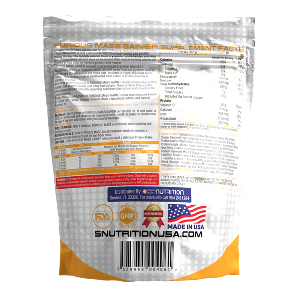 FURIOUS MASS GAINER ® × 12 LBs