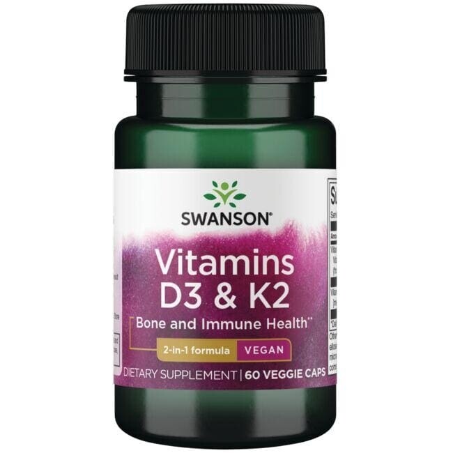 Vitamins D3 + K2 × 60 Cápsulas Vegetarianas