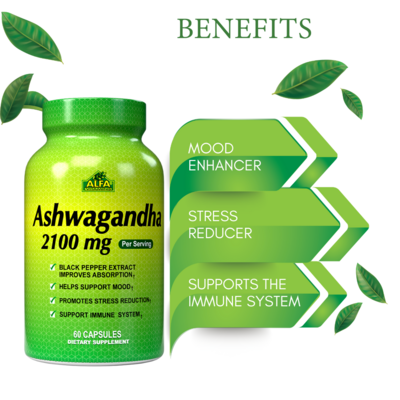 Ashwagandha Alfa ~ 2.100 MG Serv × 60 Cápsulas