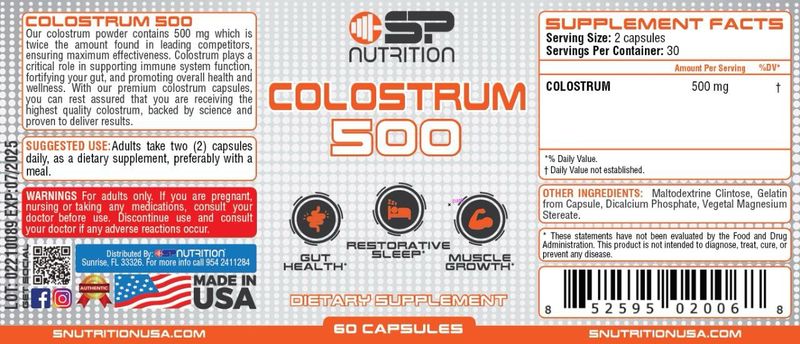 Colostrum 500 SP × 60 Cápsulas 