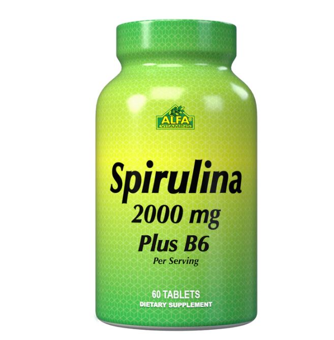 Spirulina ~ 2.000 Mg Plus B6 × 60 Cápsulas