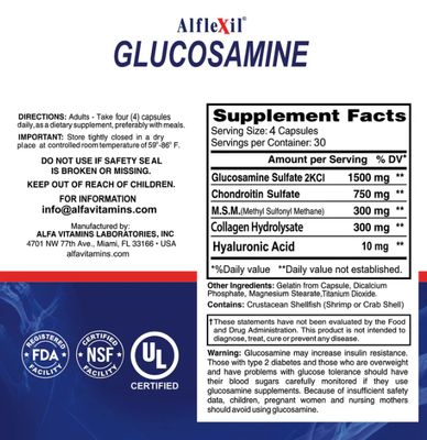 Glucosamina (COMPLEX) ALFLEXIL® × 120 Cápsulas