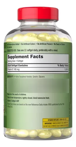 Kirkland Vitamina E 180mg x 500 Softgels