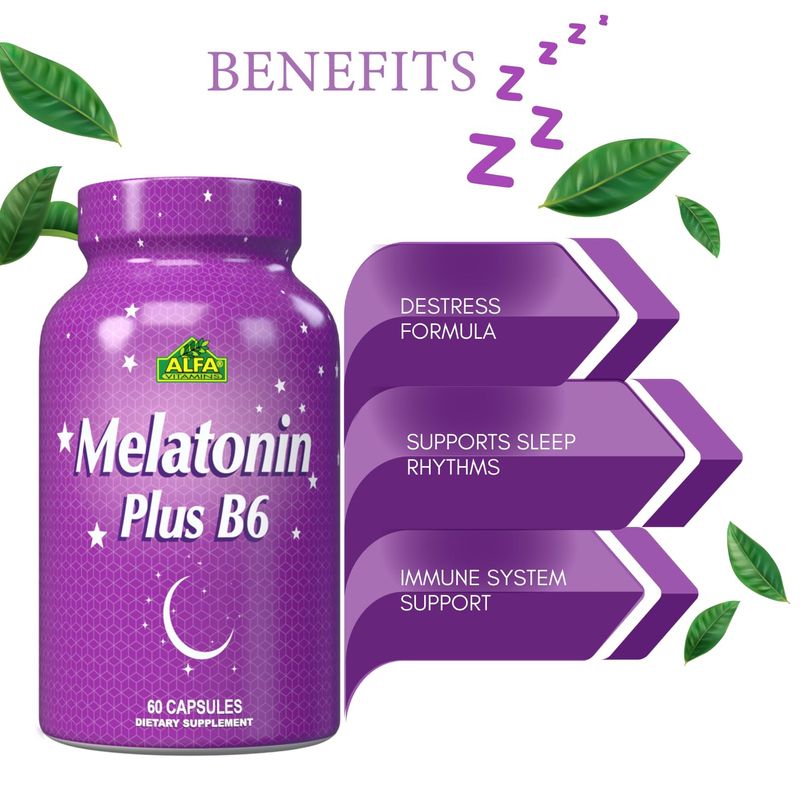 Melatonina Plus B6 ~ 5 Mg × 60 Cápsulas